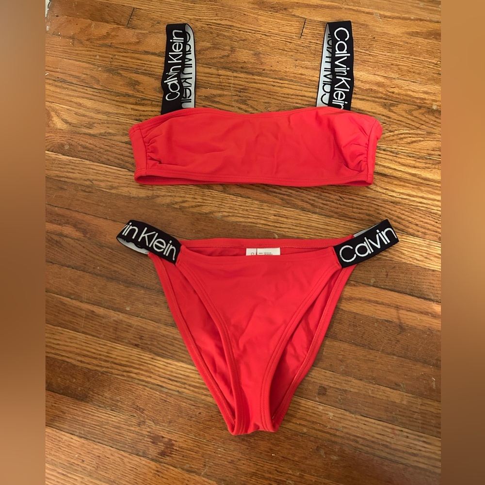 Calvin Klein size mediumm red bikini